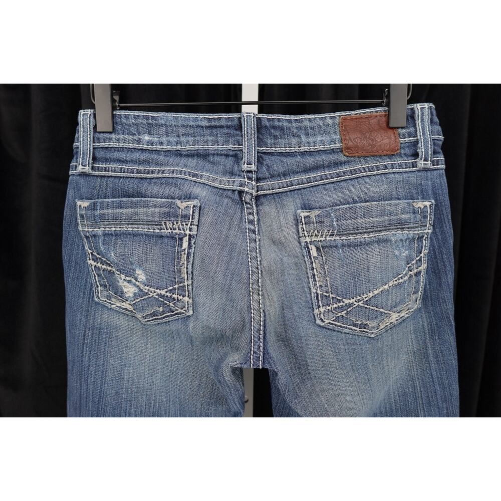 BKE Denim Women's Distressed Starlite Rolled Cuff Crop Raw Hem Denim Jeans SZ 26 - Picture 11 of 16